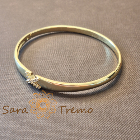 Bratara Aripa Tandra – fixa, fluture cu zirconia, placata aur 14K [1]