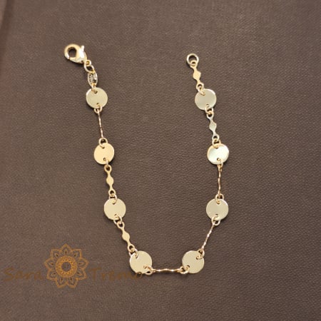 Bratari - Bratara Aura – placata aur 18K, 19 cm, cu banuti, Brazilia