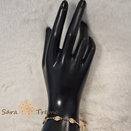 Bratara Aura – placata aur 18K, 19 cm, cu banuti, Brazilia [3]