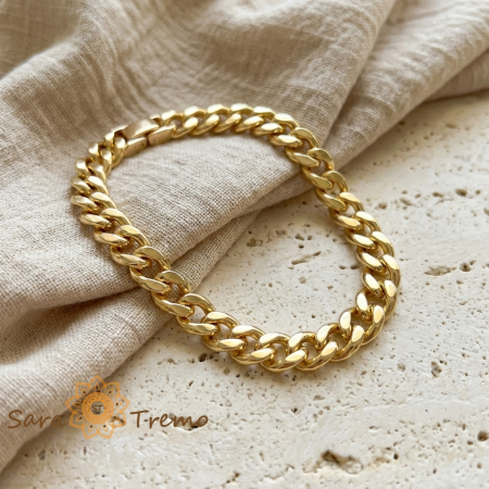 Brățară unisex Atlas, placaj triplu cu aur 14K, 19 cm [1]