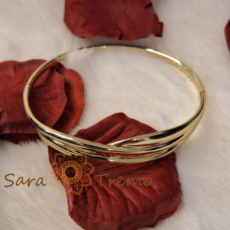 Bratara Linia Vietii – fixa, model incrucisat, placata aur 14K [8]