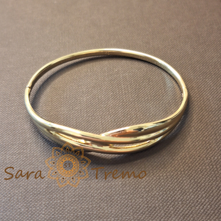 Bratari - Bratara Linia Vietii – fixa, model incrucisat, placata aur 14K