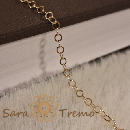 Bratara placata cu aur 18 Karate, model cu zale rotunde - 19 cm [4]