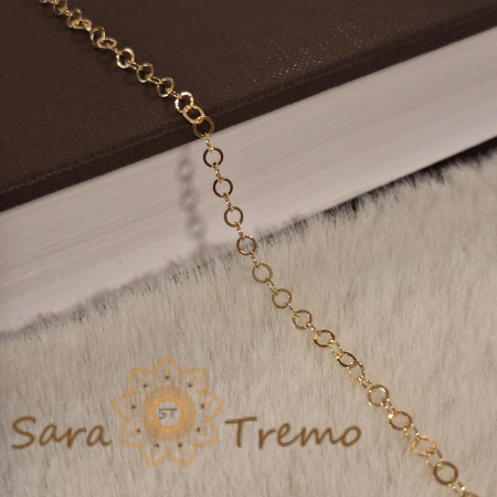 Bratara placata cu aur 18 Karate, model cu zale rotunde - 19 cm [3]