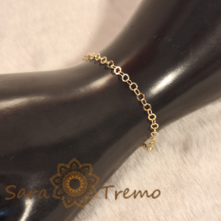 Bratara placata cu aur 18 Karate, model cu zale rotunde - 19 cm [6]