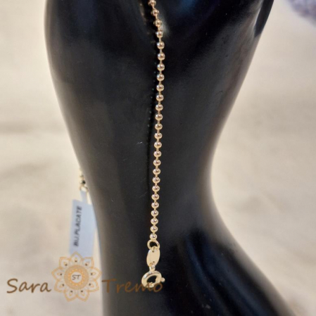 Brățară placată cu aur 18K pentru femei, model cu biluțe clasice, 18 cm [6]