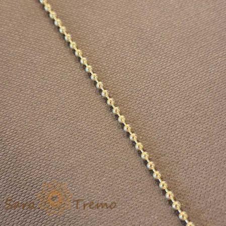 Brățară placată cu aur 18K pentru femei, model cu biluțe clasice, 18 cm [4]