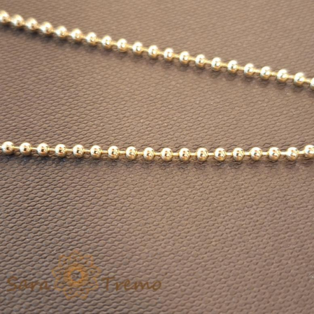 Brățară placată cu aur 18K pentru femei, model cu biluțe clasice, 18 cm [1]