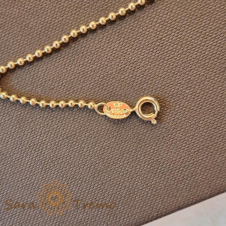 Brățară placată cu aur 18K pentru femei, model cu biluțe clasice, 18 cm [2]