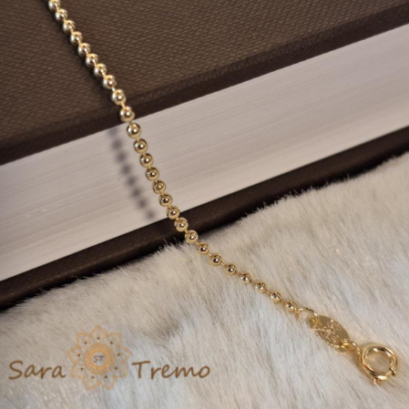 Brățară placată cu aur 18K pentru femei, model cu biluțe clasice, 18 cm [3]