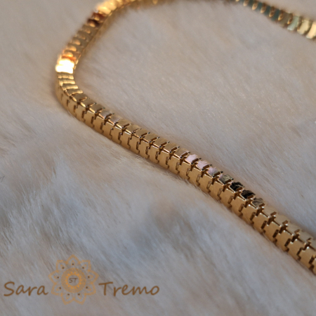 Brățară placată cu aur 18K, unisex, ultra premium, design cubic masiv [5]