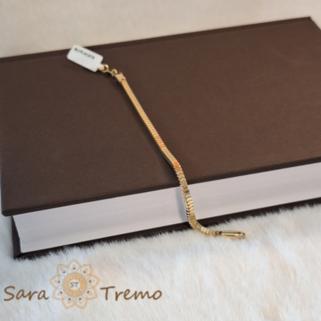 Brățară placată cu aur 18K, unisex, ultra premium, design cubic masiv [8]