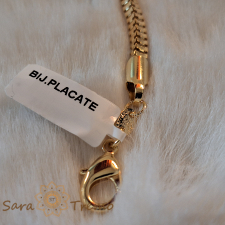 Brățară placată cu aur 18K, unisex, ultra premium, design cubic masiv [4]