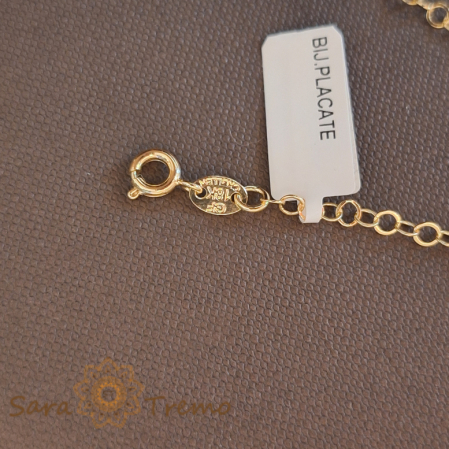 Bratara placata cu aur cu Ochiul Mediteranean - 19 cm [6]