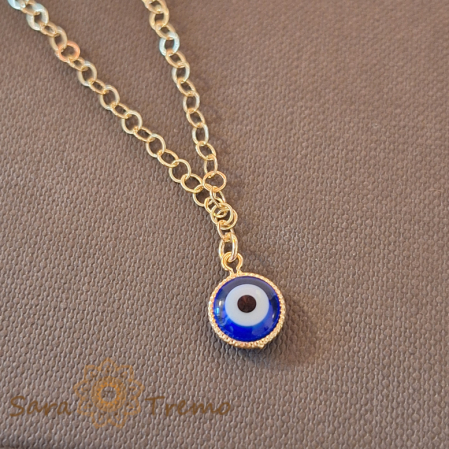 Bratara placata cu aur cu Ochiul Mediteranean - 19 cm [1]