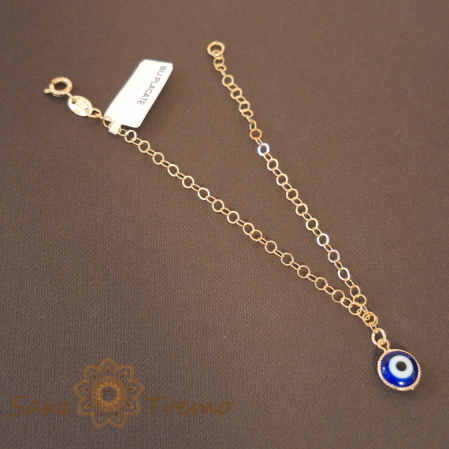 Bratara placata cu aur cu Ochiul Mediteranean - 19 cm [0]