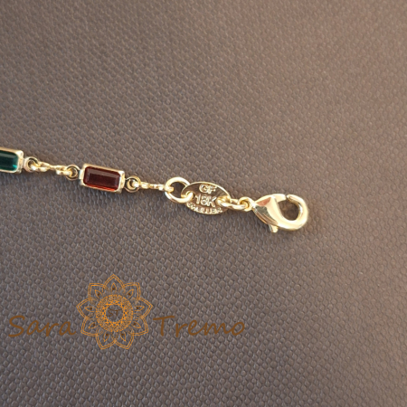 Brățară placată cu aur pentru femei – cristale zirconia multicolore, 18 cm [2]