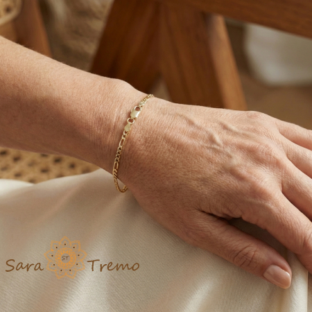 Bratara Noblesse Classico – Bratara unisex placata cu aur 14K model lant 2 mm [2]