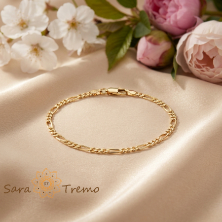 Bratara Noblesse Classico – Bratara unisex placata cu aur 14K model lant 2 mm [1]