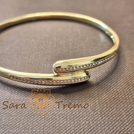 Bratara Legamantul Tacerii – crossover, placata aur 14K, cu zirconia [3]