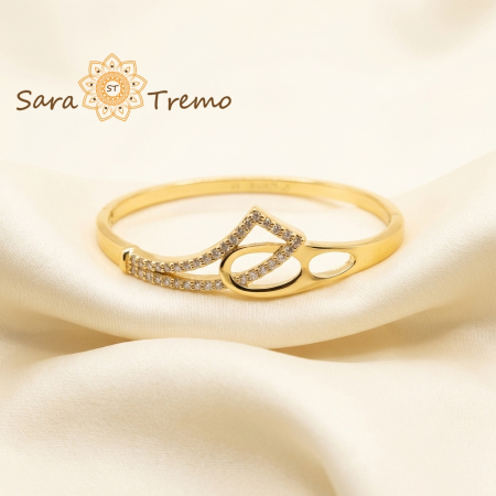 Bratari - Bratara Armonia Formelor – Bratara fixa placata cu aur 14K cu zirconia