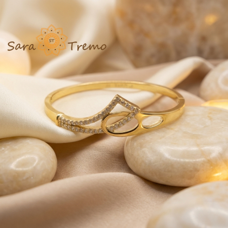 Bratara Armonia Formelor – Bratara fixa placata cu aur 14K cu zirconia [1]