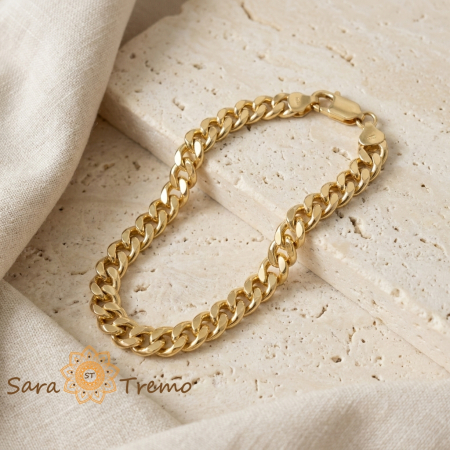Brățară unisex Ares, placaj triplu cu aur 14K, 20 cm [1]