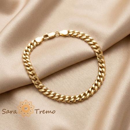 Bijuterii placate cu aur - Brățară unisex Ares, placaj triplu cu aur 14K, 20 cm