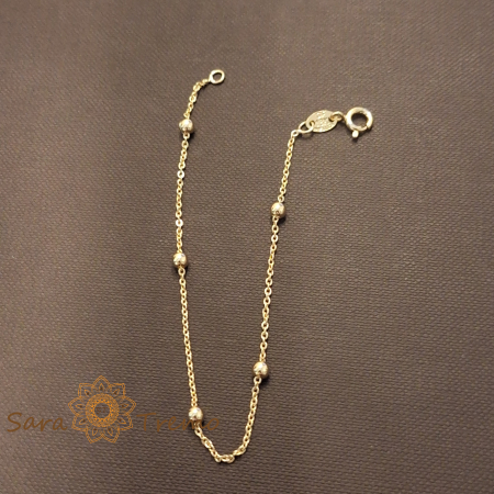 Bijuterii placate cu aur - Bratara Lyria – placata aur 18K, 19 cm, cu bilute, Brazilia