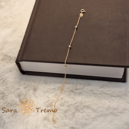 Bratara Lyria – placata aur 18K, 19 cm, cu bilute, Brazilia [2]