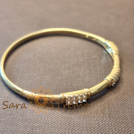 Bratara Ecoul Elegantei – fixa, segmente cu zirconia, placata aur 14K [2]