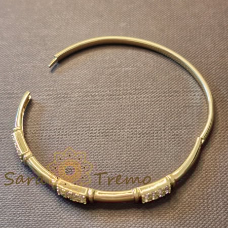 Bratara Ecoul Elegantei – fixa, segmente cu zirconia, placata aur 14K [4]