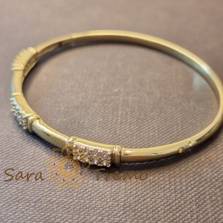 Bratara Ecoul Elegantei – fixa, segmente cu zirconia, placata aur 14K [1]