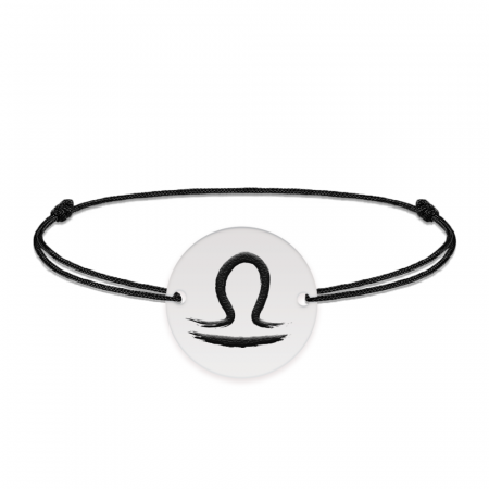 Bratara snur si banut argint 925 personalizat cu semn zodiacal Balanta [1]