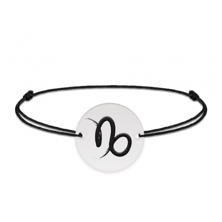 Bratara snur si banut argint 925 personalizat cu semn zodiacal Capricorn [1]