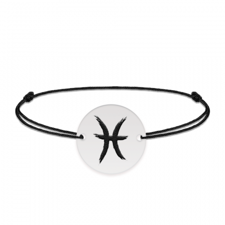 Bratara snur si banut argint 925 personalizat cu semn zodiacal Pesti [1]