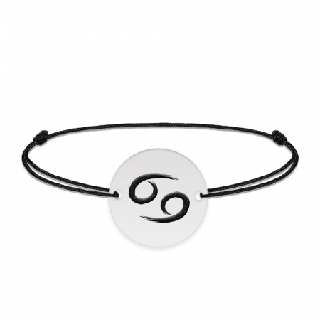 Bratara snur si banut argint 925 personalizat cu semn zodiacal Rac [1]
