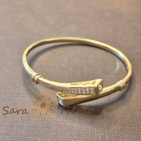 Bratari - Bratara Sigiliul Puterii – design sculptural, placata aur 14K, cu zirconia