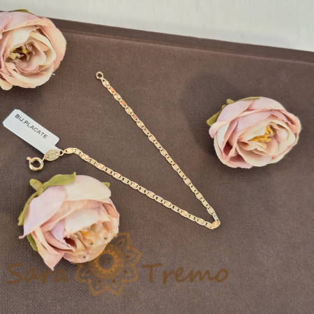 Bratara tip placute placata cu aur Ruben - 19 cm [4]