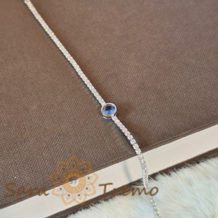 Brățară Tennis Argint 925 - Accent Bleu Central - Thai Twist [1]