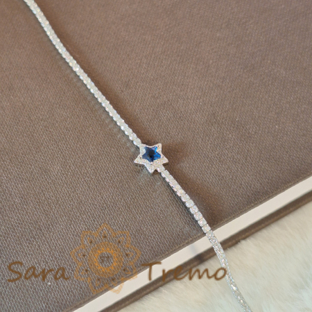 Brățară Tennis Argint 925 - Cristal Stea Bleumarin - Thai Sea [1]