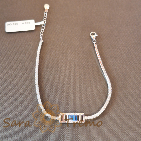 Bratari din argint - Brățară Tennis Argint 925 - Zirconia Bleu - Thai Sky
