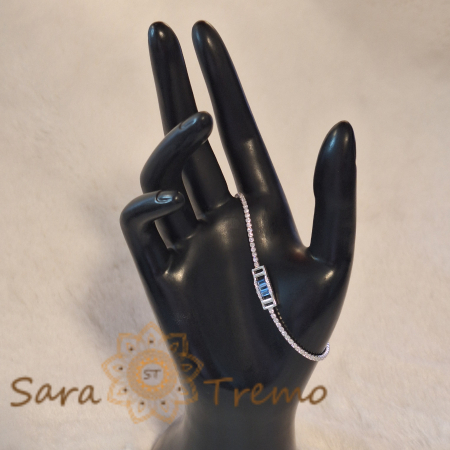 Brățară Tennis Argint 925 - Zirconia Bleu - Thai Sky [5]