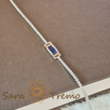 Brățară Tennis Argint 925 - Zirconia Bleumarin - Marine Thai [1]