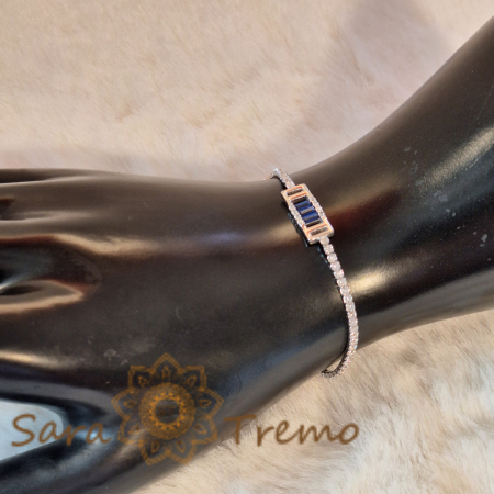 Brățară Tennis Argint 925 - Zirconia Bleumarin - Marine Thai [4]