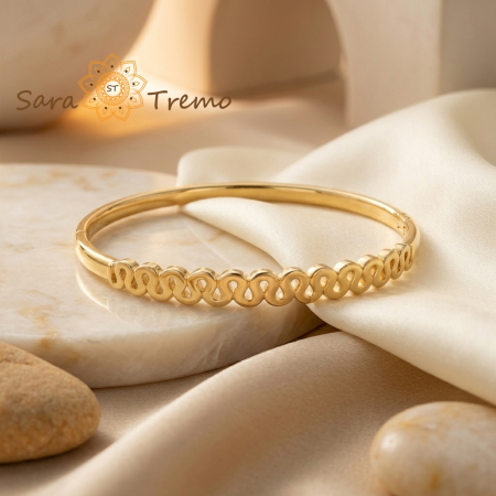 Bratara Ritmul Infinitului – Bratara fixa placata cu aur 14K cu model simbolic [1]