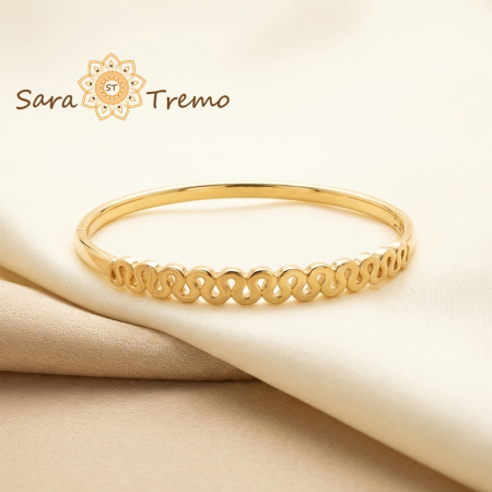 Bratari - Bratara Ritmul Infinitului – Bratara fixa placata cu aur 14K cu model simbolic