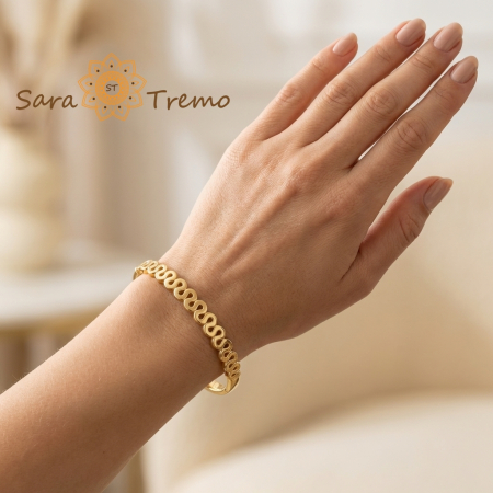 Bratara Ritmul Infinitului – Bratara fixa placata cu aur 14K cu model simbolic [2]