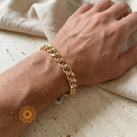 Brățară unisex Dario, placaj triplu cu aur 14K, 20 cm [3]