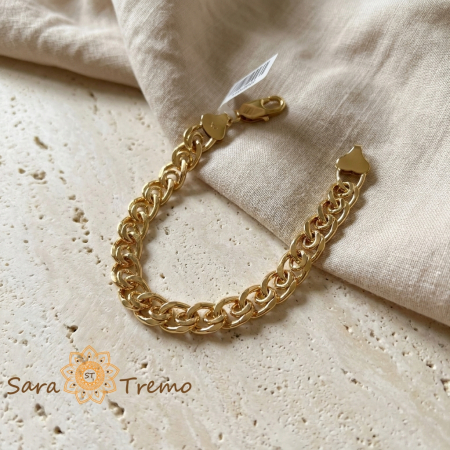 Brățară unisex Dario, placaj triplu cu aur 14K, 20 cm [1]